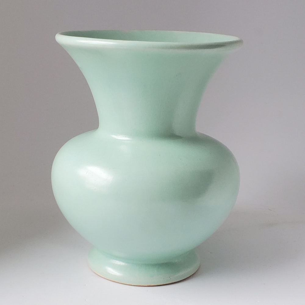 Germany Art Pottery Vase Celadon Green Jasba Keramik 235/14 Mid Century MCM